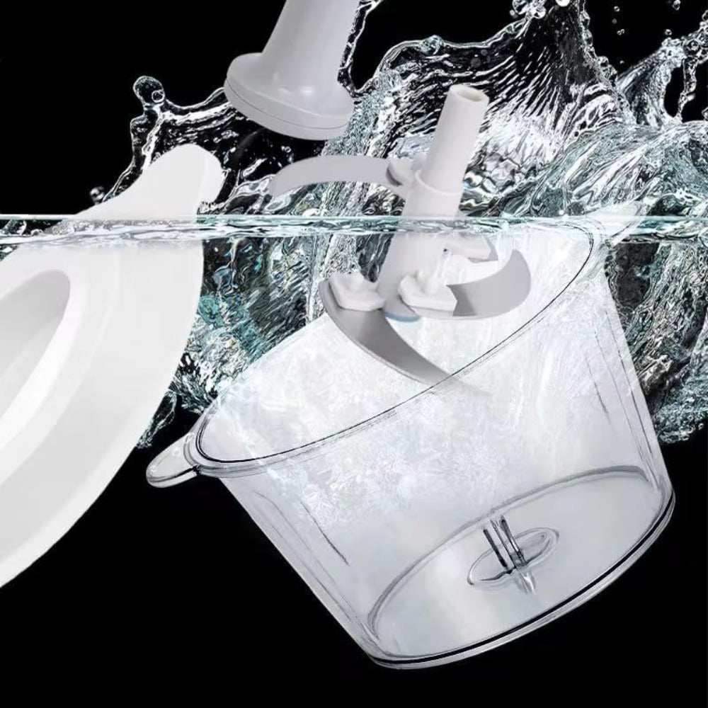 Manual Food Chopper 2L Pull Cord Vegetable Chopper Onion Mincer Garlic Press Meat Grinder with Container - BPA-Free Manual Hand Chopper Kitchen Tool for Salad Herbs Nuts