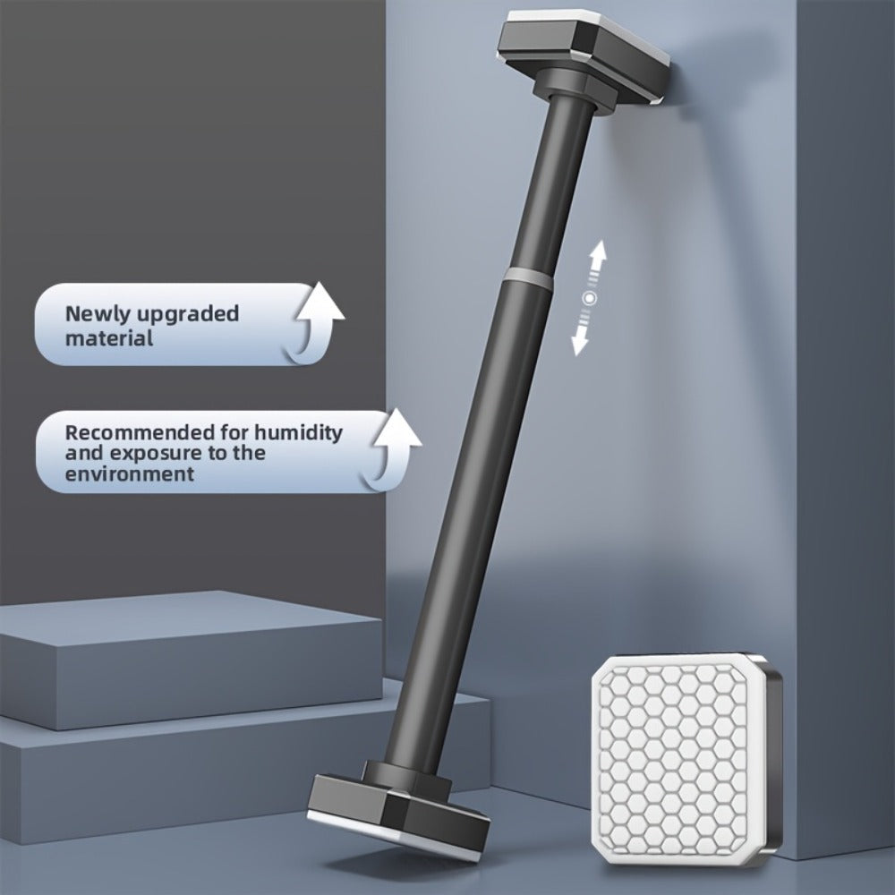 Tension Curtain Rod No Drill Telescopic Shower Bathroom Towel Rack Adjustable Hanging Rod Balcony Coat Hanger Drying Rod