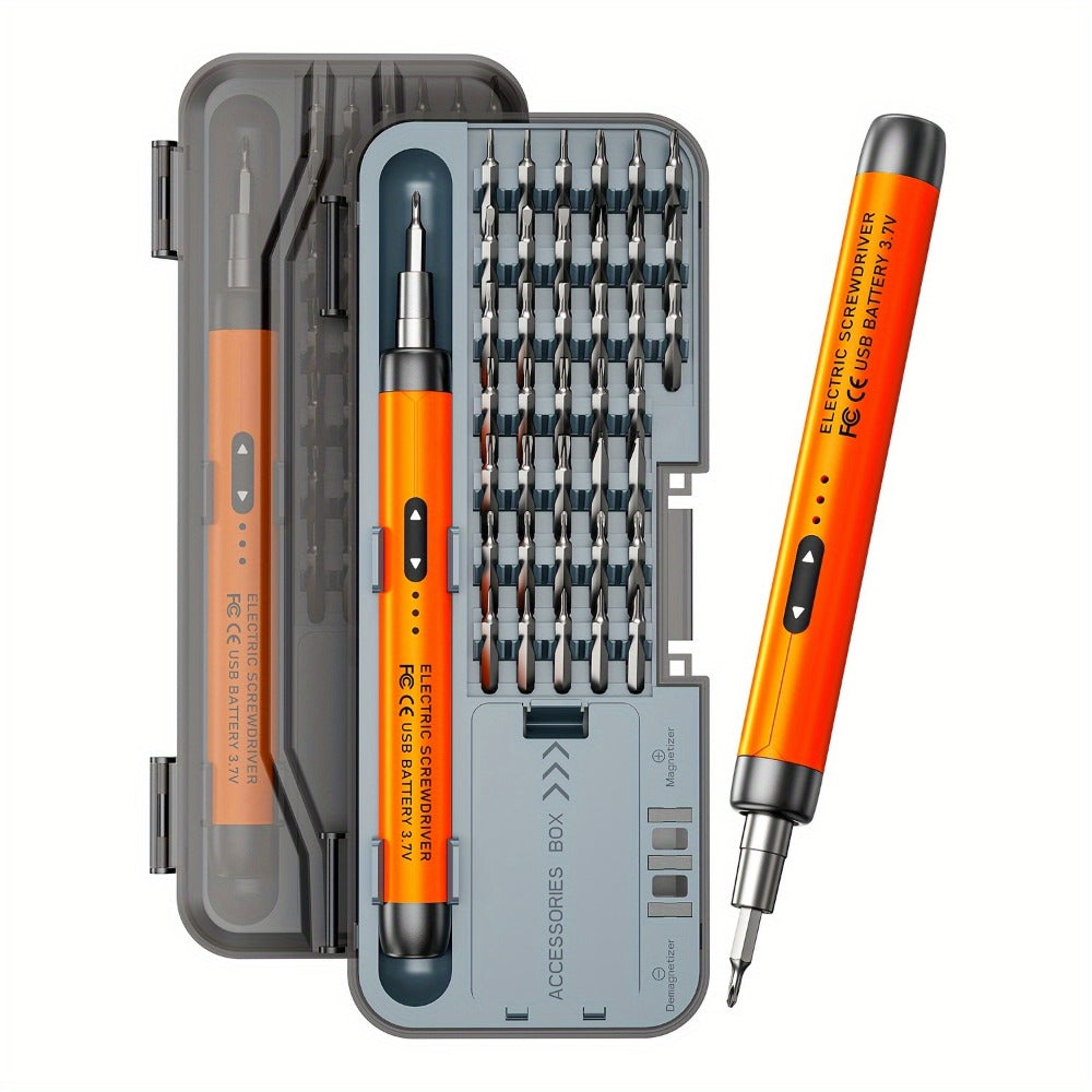 Electric Screwdriver Set 48-in-1, Cordless USB Rechargeable Precision Repair Kit with 38 Magnetic Bits for Phone, Laptop, Camera, Watch