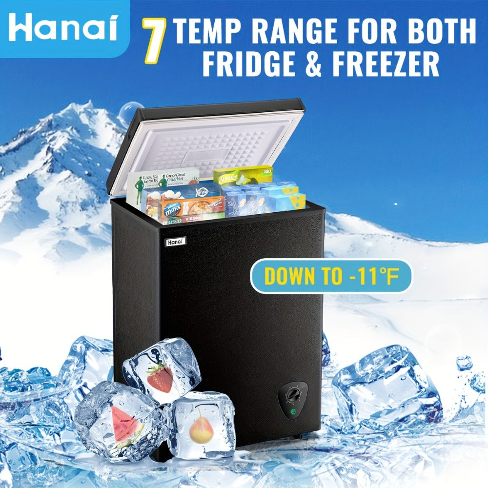 Chest Freezer, Compact Mini Deep Freezer with 7-Level Temperature Control (-11.2¡ãF to 50¡ãF), Low Noise R600a Compressor, Removable Basket ¨C 3.8 Cu Ft Upright Freezer for Dorm, Apartment, Garage & Home Kitchen