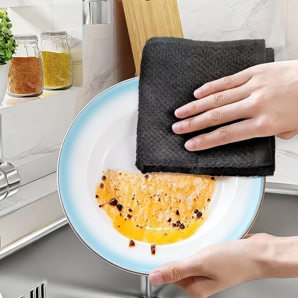 Cotton Kitchen Dish Towel Set 12pcs | 6 Hand Towels 15¡±x25¡± & 6 Wash Towels 12¡±x12¡± | Striped Weave Absorbent Durable Towels for Cooking Cleaning Drying