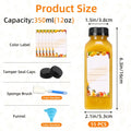 Reusable Juice Bottles 55pcs 12oz Bulk Clear Plastic Bottles with Caps Labels Funnel & Brush - BPA-Free Leak-Proof Containers for Juicing Smoothies Milkshakes Iced Coffee Meal Prep & Catering