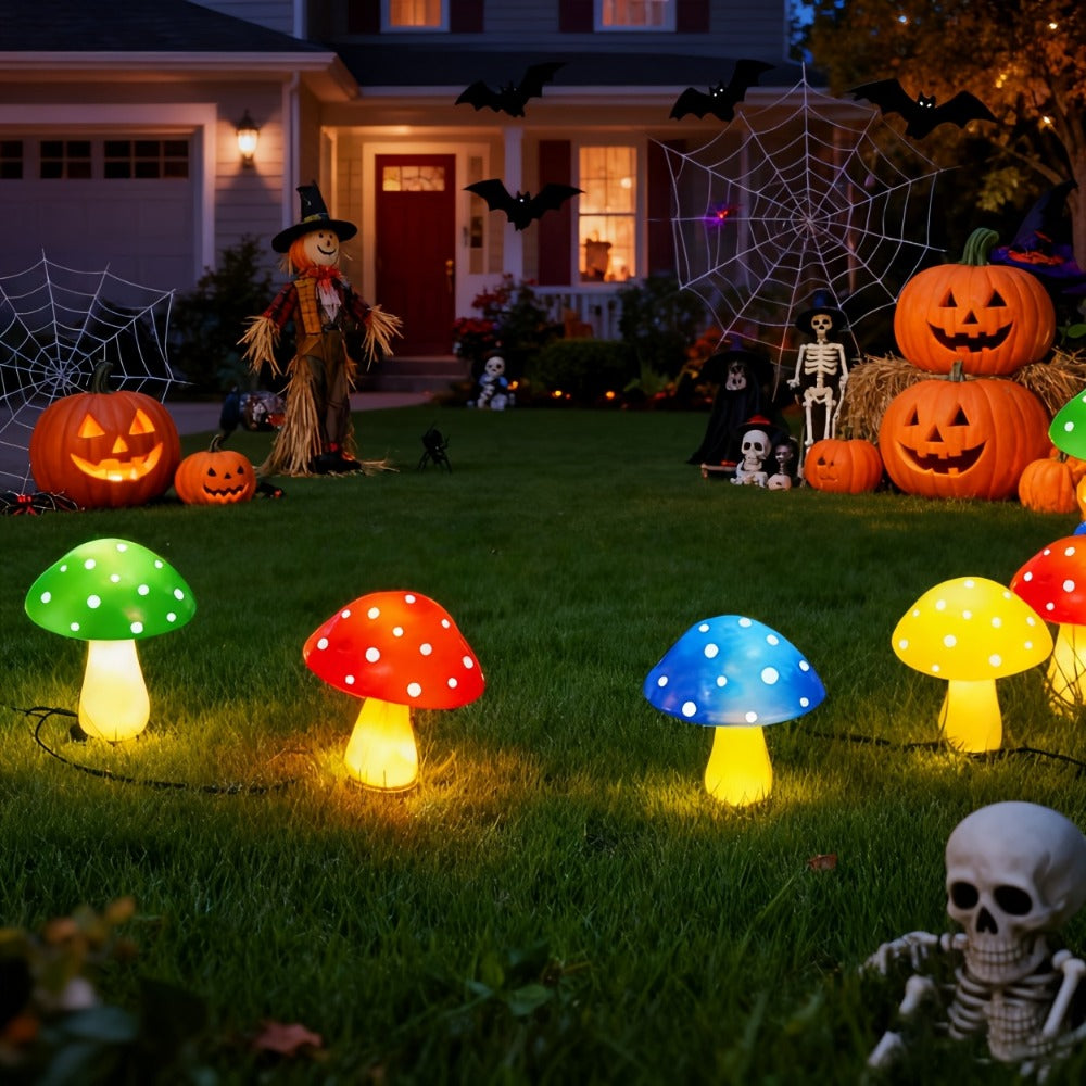 Solar Mushroom Lights Outdoor 8 Pack ¨C 8 Lighting Modes, Color Changing Garden Stake Lights for Yard, Pathway, Halloween & Holiday Decor ¨C Solar Powered Waterproof Mushroom Garden Lights