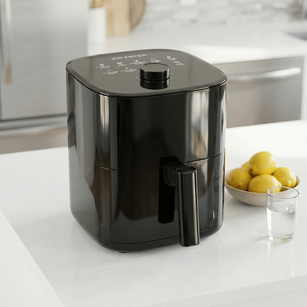 Air Fryer 8-in-1 with LED Touchscreen, 6QT Large Capacity Electric Hot Air Oven, 1350W 360¡ã Hot Air Circulation, Non-Stick Fry Basket, Heat-Insulated Handles, 8 Cooking Presets for Home Kitchen