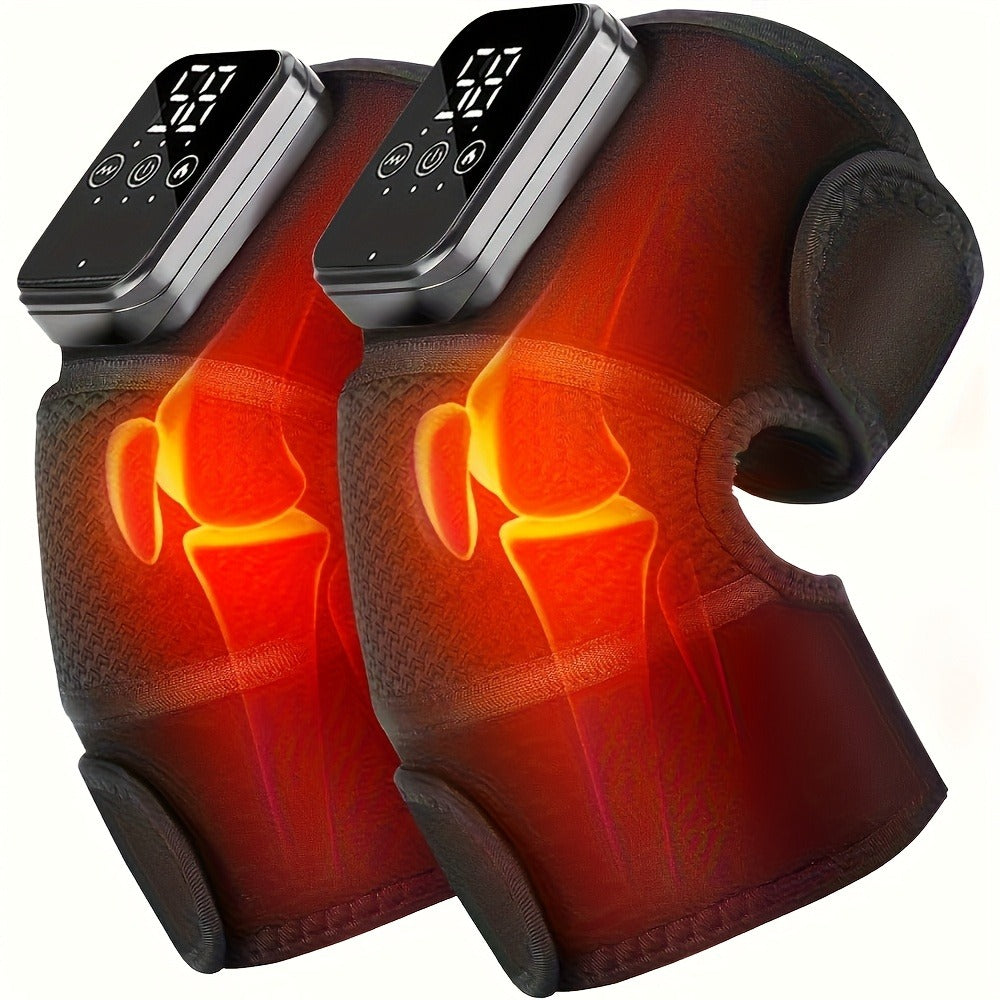Heated Knee Massager with Heat and Vibration Massage ¨C Wireless Portable Electric Knee Brace Wrap for Pain Relief, Arthritis, Joint Stiffness ¨C 3-in-1 Shoulder Elbow Knee Heating Pad, Gift for Elderly