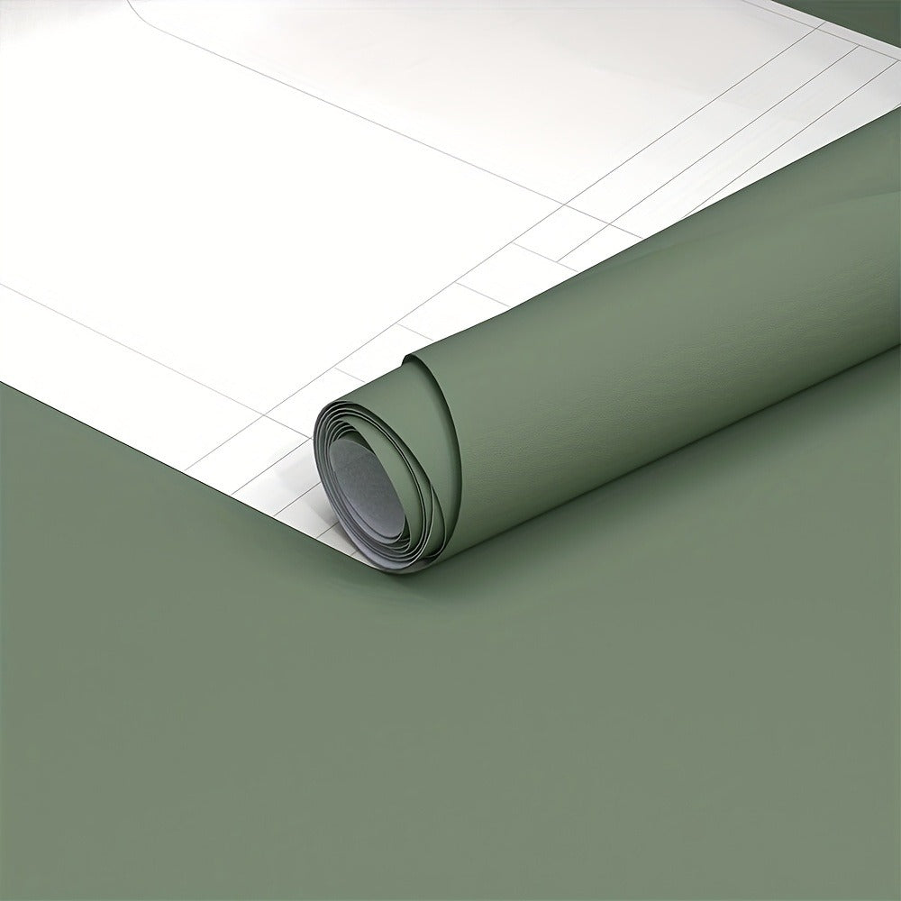 Peel and Stick Wallpaper Textured Matcha Green | Self-Adhesive Contact Paper 23.62¡±x118.1¡± Roll | Removable Wall Covering for Kitchen Bathroom Living Room Bedroom Decor
