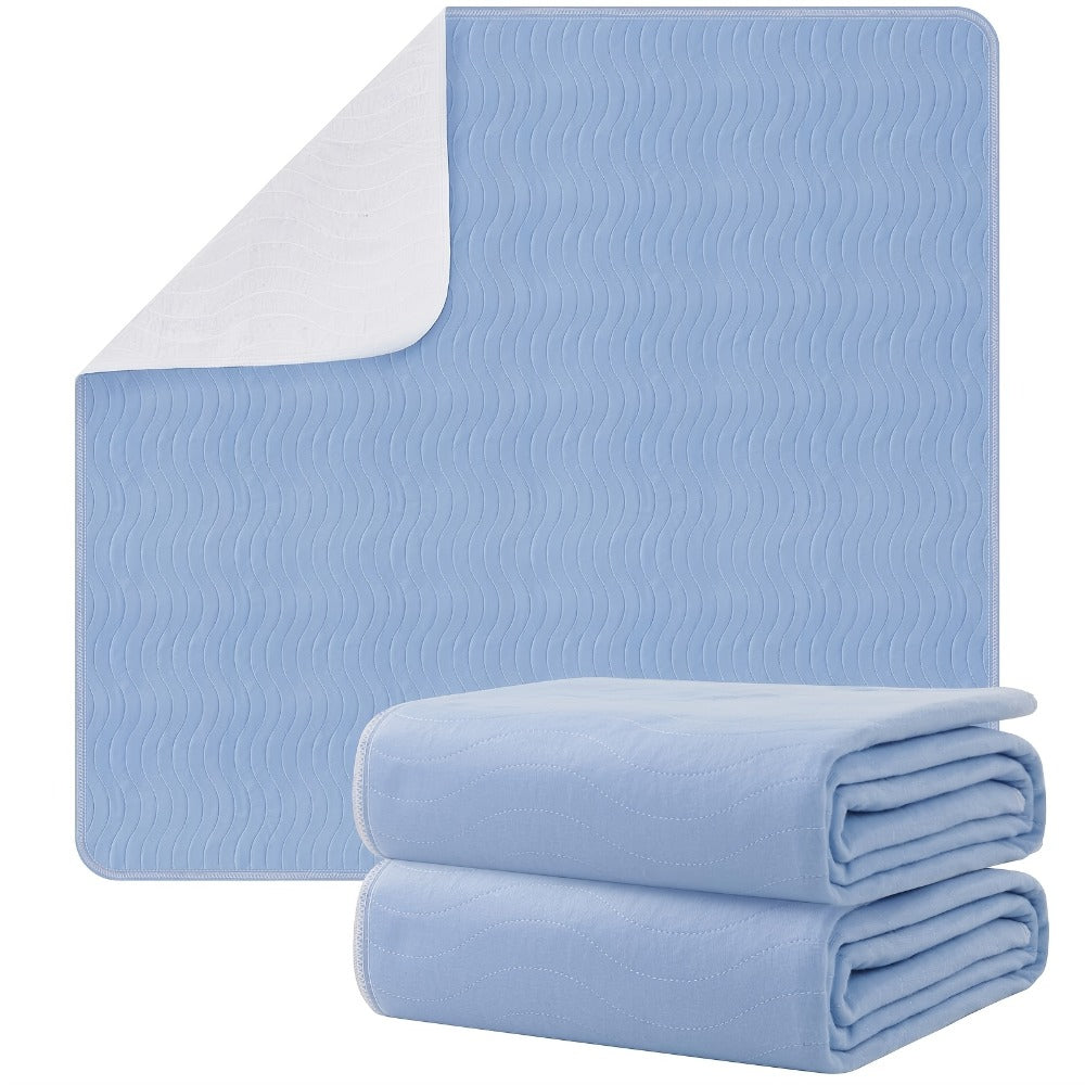 Washable Waterproof Bed Pads 2 Pack - Heavy Absorbency Reusable Incontinence Mattress Protector for Adults, Elderly & Pets | Bed, Sofa, Chair