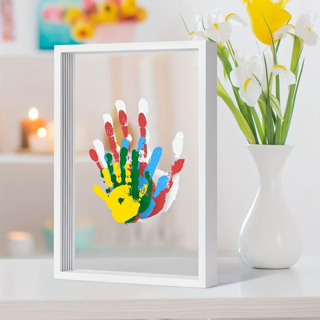 Family Handprint Kit with 4 Slots & 6 Colors ¨C Memory Frame Keepsake Gift