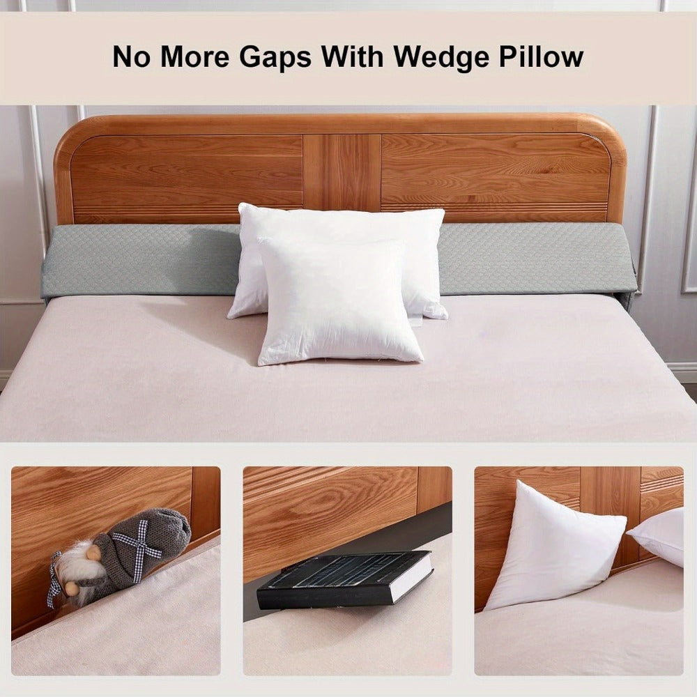Bed Wedge Pillow Bed Gap Filler - Memory Foam Mattress Wedge Headboard Pillow for Sleeping, Backrest & Post-Surgery Support