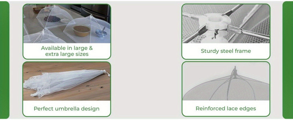 Pop-Up Mesh Food Covers for Outdoor Use - Large Collapsible Tent Covers for Picnic, BBQ, Buffet & Gatherings (3pcs / 9pcs)