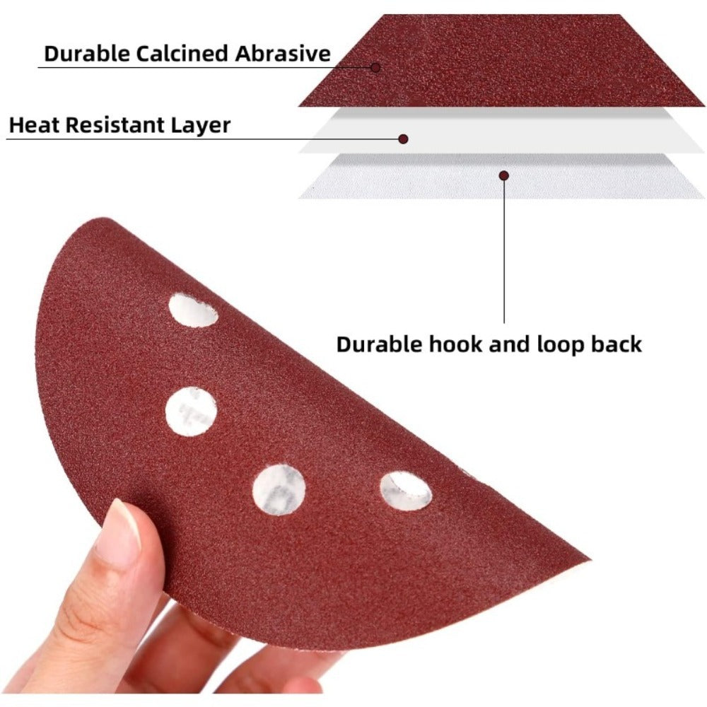 5 Inch Sandpaper 94 Pcs ¨C 8-Hole Hook & Loop Sanding Discs, Assorted Grits 80/180/240/320/400/800/1000/1500/2000/3000, Aluminum Oxide Abrasive for Car Polishing, Wood, Metal & Paint Removal (125mm)