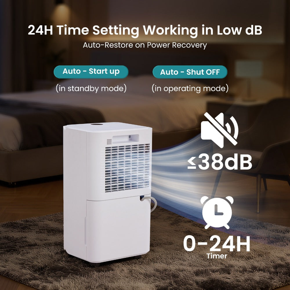 Dehumidifier for Basement 50 Pint 5500 Sq Ft with Drain Hose, Portable Home Dehumidifier for Large Room Bedroom Bathroom, 3 Modes Auto Shut-Off Quiet Fan Washable Filter Humidity Control