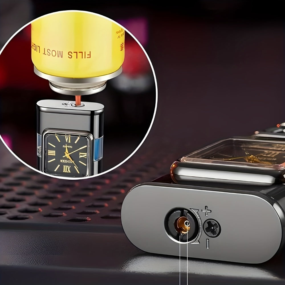 Double Flame Retro Metal Lighter Windproof Refillable Butane Outdoor Portable Quartz Ignition Dragon Eagle Gun Type Ice Golden Bronze Mahogany Creative Men Gift Box Packaging