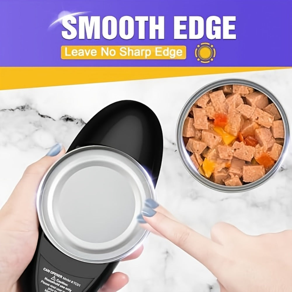 Electric Can Opener, One-Click Auto Shut-Off with Smooth Edge Cut ¡ª Safe & Easy for Elderly, Arthritis, Weak Grip | Fits All Round & Oval Cans | Great Gift for Home, Camping & Kitchen