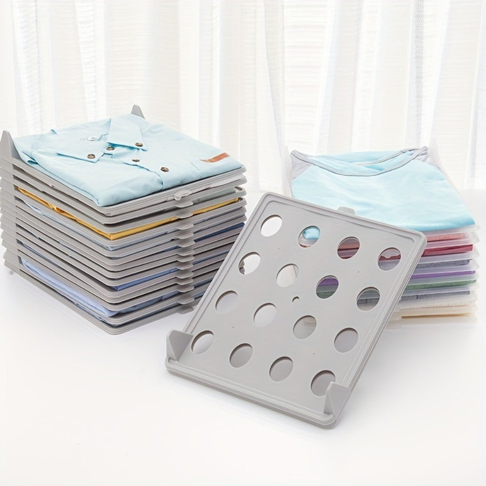 Foldable Stackable Clothes Folding Board Organizer for Shirts Pants Dresses ¨C Heavy-Duty Plastic, Space-Saving, Easy-Clean (15 or 30 pcs)
