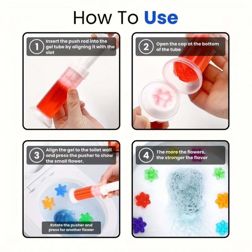 Toilet Gel Stamp Cleaner Air Freshener Flower Scented Bathroom Cleaning Gel Prevents Scale Toilet Ring 6 Fragrance Options Ocean Lavender Floral Peach Lemon Pine 4 Pcs or 8 Pcs with Dispenser