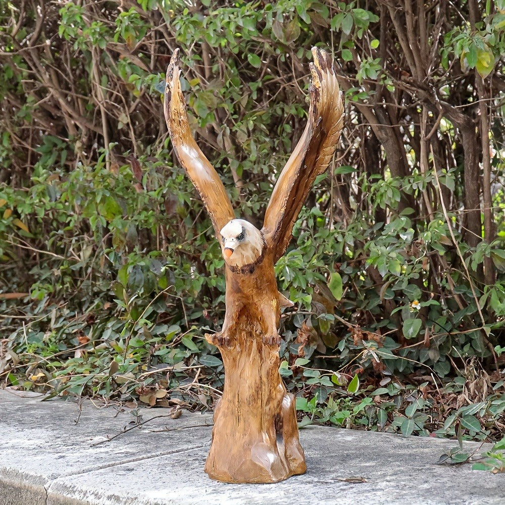Eagle Statue 15.5-Inch Lifelike Resin Sculpture, Majestic Bald Eagle Figurine for Outdoor Garden, Patio, Yard & Indoor Home Decor ¡ª Classic Wildlife Art Accent, Housewarming & Holiday Gift
