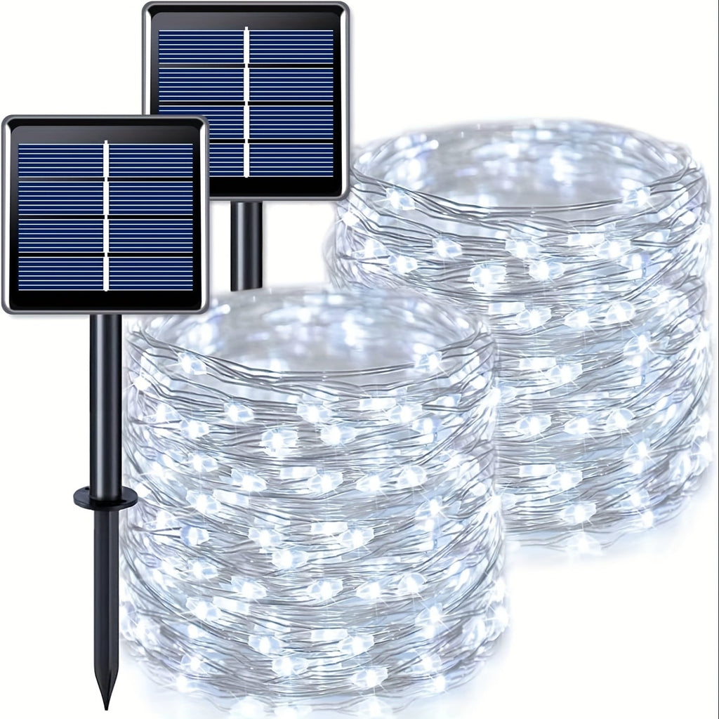 Solar Fairy String Lights Outdoor ¨C 110 LED Copper Wire Solar Twinkle Lights with 8 Modes & Touch Control for Christmas Tree, Garden, Patio, Wedding & Party ¨C 2, 4 or 8 Pack
