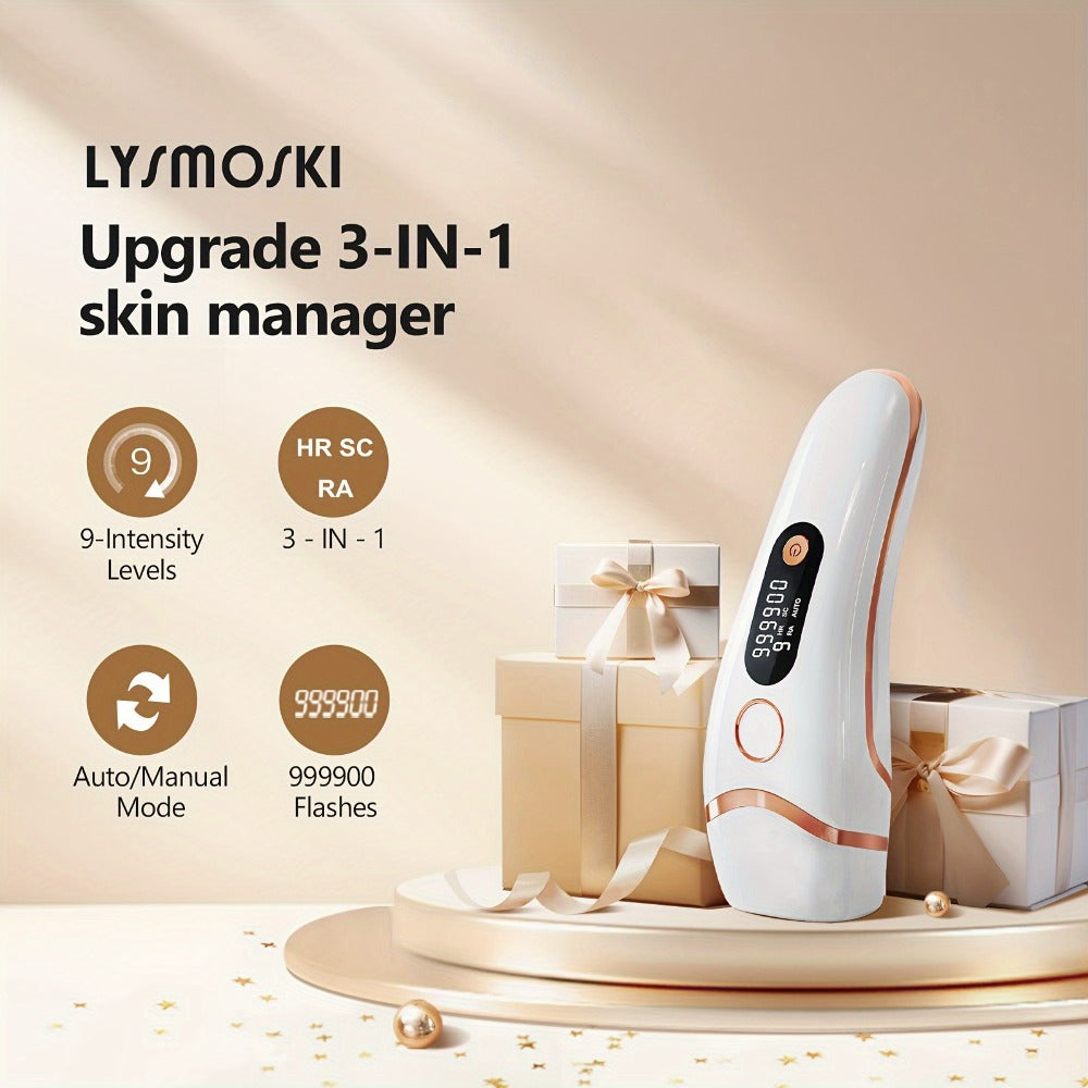 IPL Hair Removal Device for Women & Men, 999,000 Flashes Permanent Hair Remover with 3 Functions (HR/SC/RA), 9 Energy Levels, 2 Light Modes, Full Body Use ¨C Face, Legs, Bikini, Underarms