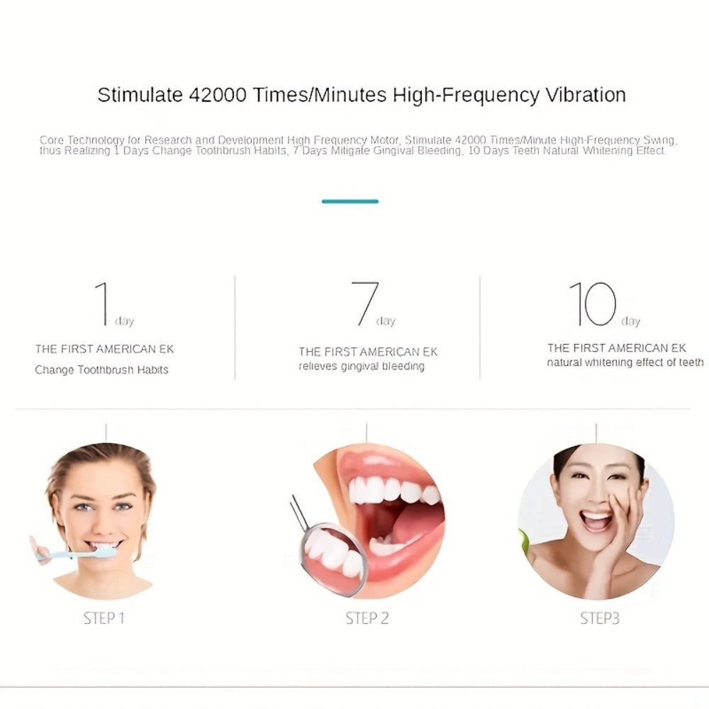 Electric Toothbrush Set with 8 Brush Heads - USB Rechargeable Adult Sonic Toothbrush, Soft Bristles, Portable for Travel & Home, Oral Care Gift for Men & Women - Pink / White / Black