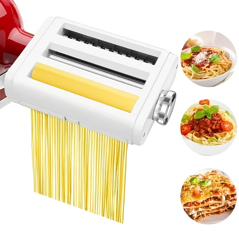 Pasta Maker Attachment for Stand Mixer ¨C 3-in-1 Stainless Steel Noodle Making Kit for Homemade Spaghetti & Fettuccine, Durable & Easy to Use, Compatible with Most Stand Mixers