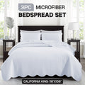 Bedspread Set 3-Piece Microfiber Floral Coverlet with Pillow Shams - Soft Breathable Lightweight All-Season Bed Cover for Queen King Twin California King