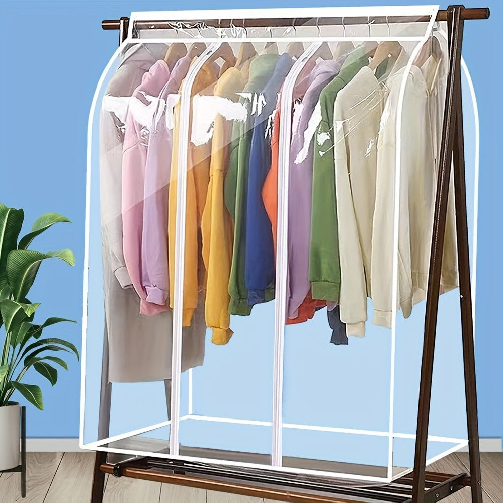 Clear Hanging Garment Bag PVC Zipper Dustproof Closet Organizer for Coats Suits Dresses - Transparent Wardrobe Protector Storage Cover Multiple Sizes