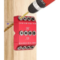 Multi-Angle Drill Guide Jig 30 45 90 Degree All-Metal for Cable Railing Lag Screw Installation Deck Stair Handrail Post Hole Drilling Precise Railing Setup Tool Red