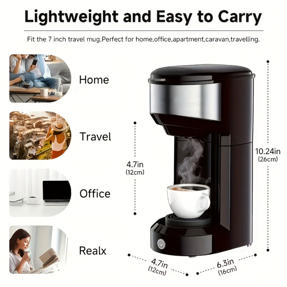 3-in-1 Coffee Machine Single Serve Brewer for K-Cup Pods Ground Coffee and Tea Compact with Reservoir for Kitchen Office Home Dark Blue Black Blue Red Green