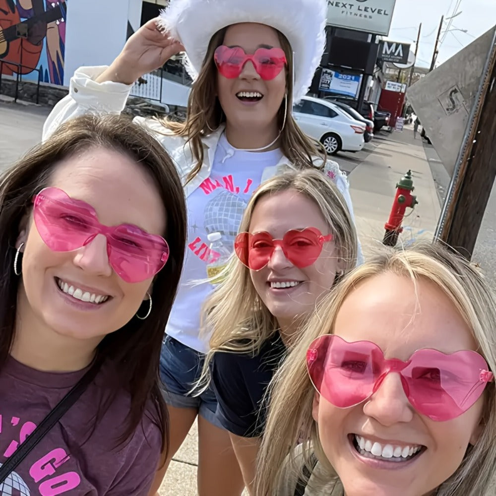 Heart Shaped Glasses 25 Pack Candy Color Party Sunglasses Bulk for Photo Booth Props, Birthday Wedding Bachelorette Bridal Shower Halloween Christmas Party Favors, Fun Novelty Eyewear