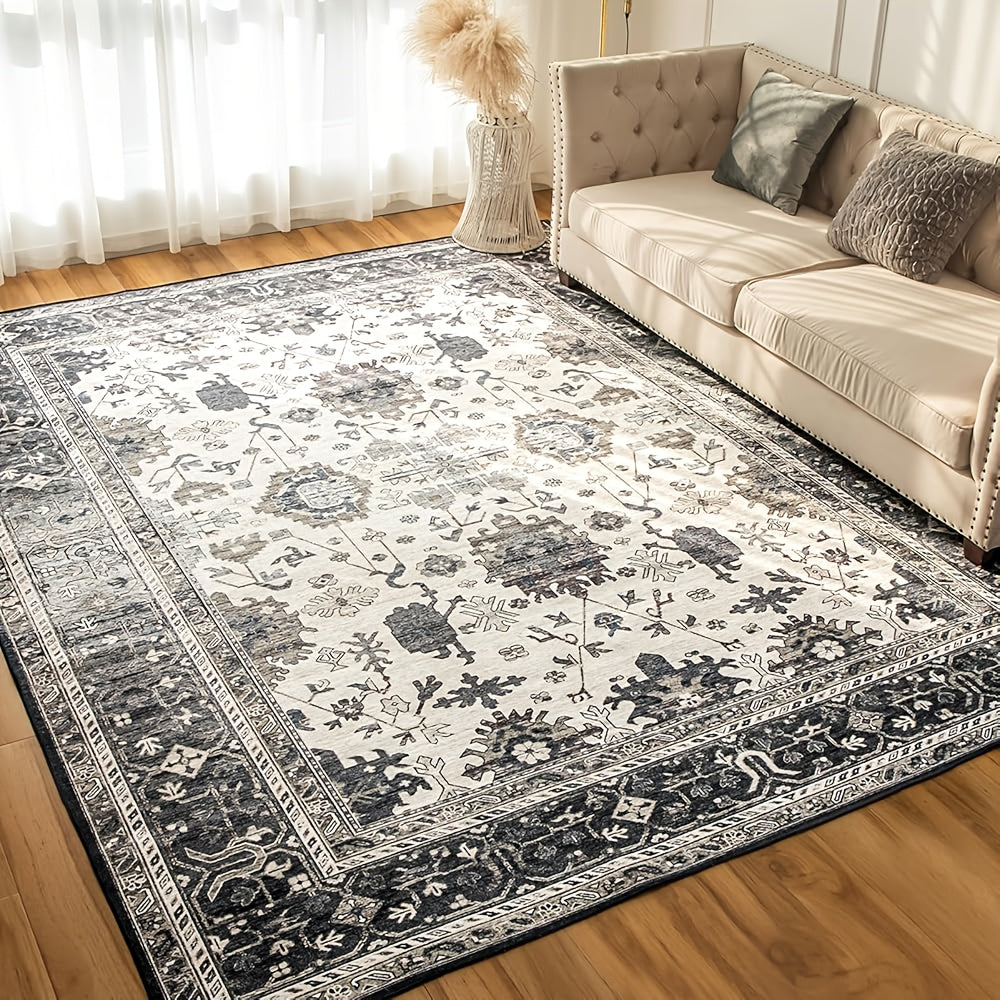 Area Rug Boho Vintage Washable Non-Slip Rug for Living Room Bedroom Traditional Woven Carpet Home Decor