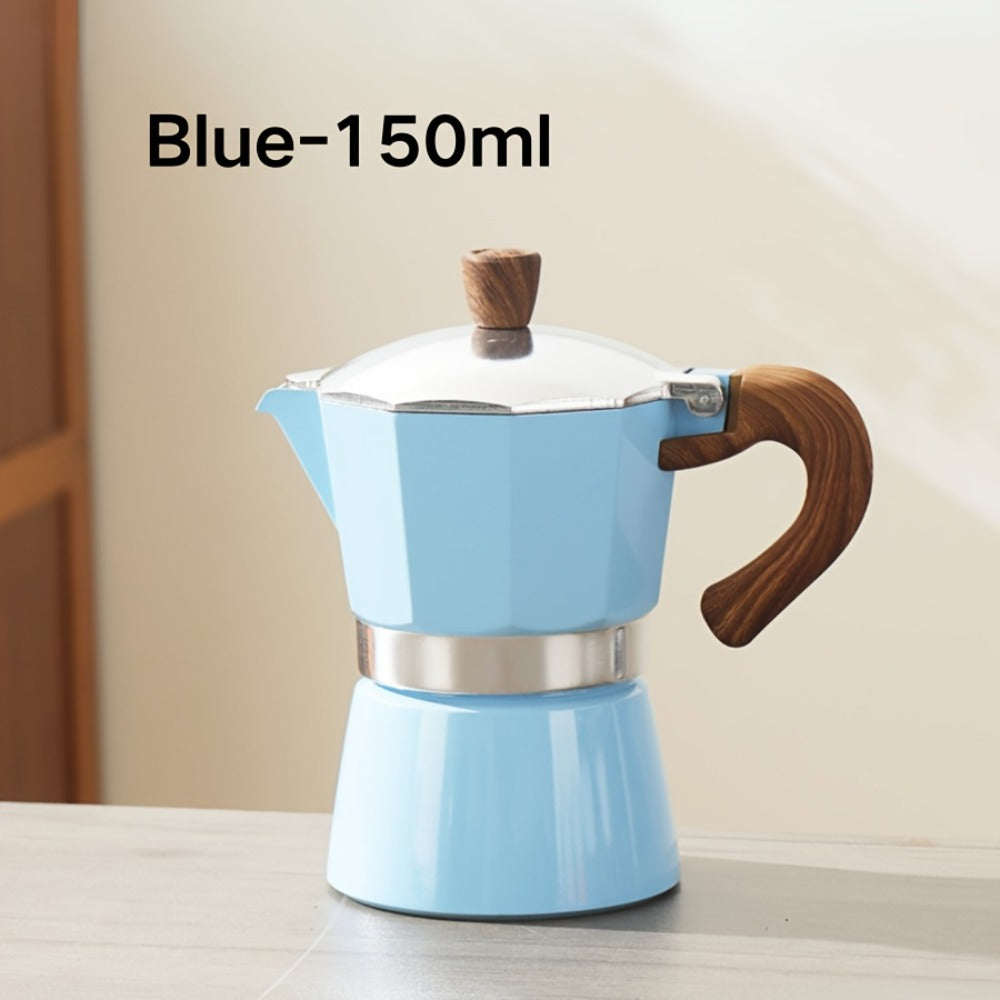 Moka Pot Stovetop Espresso Maker 150ml Classic Aluminum Italian Coffee Pot for Home Brewing Camping Cuban Cafe Style Easy to Use and Clean Multiple Colors Available