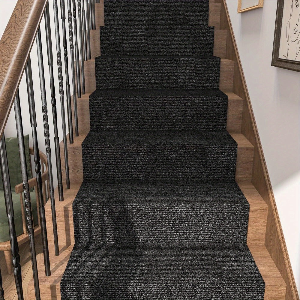 Non-Slip Runner Rug Self-Adhesive Carpet Strip Mat | Machine Washable Hallway Kitchen Stair Mat with Rubber Backing | Cat Scratch Protector Floor Covering