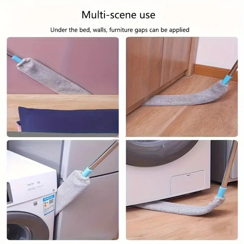 Dust Removal Brush Set of 6 with 5 Interchangeable Heads Washable Under Bed Furniture Sofa Floor Cleaning Brush Kit Soft Durable Extendable Gap Duster for Home