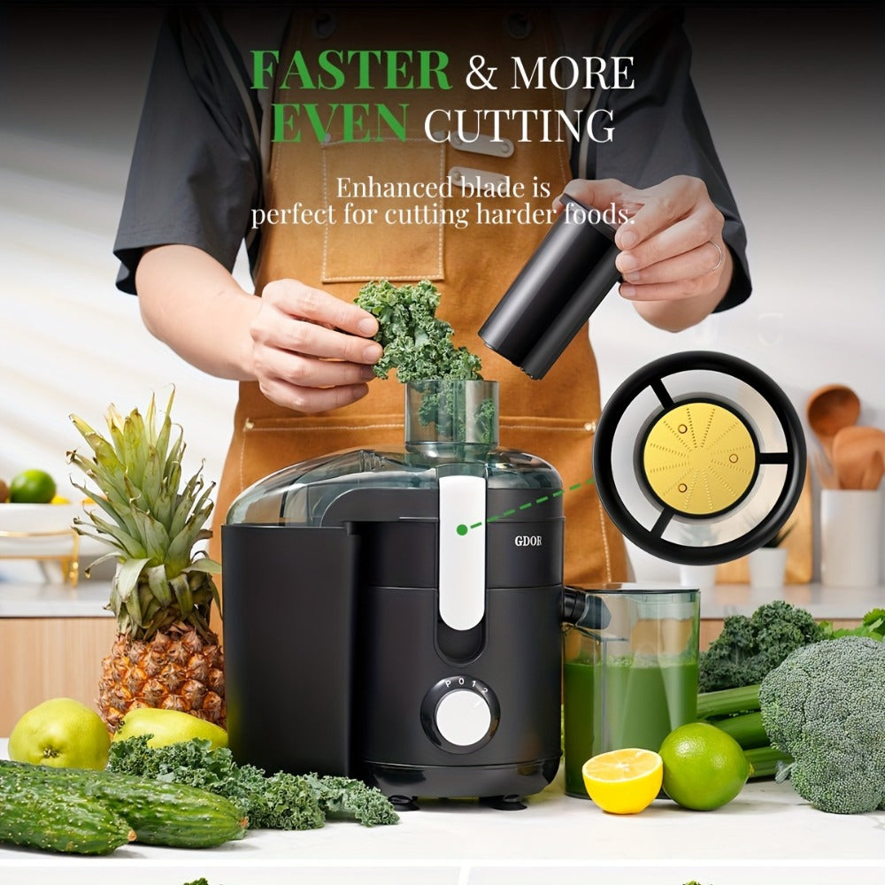 Centrifugal Juicer Machine Dual Speed 2.5 Inch Wide Feed Chute Anti-Drip BPA-Free Electric Juice Extractor for Fruits Vegetables Apples Carrots Citrus Easy Clean