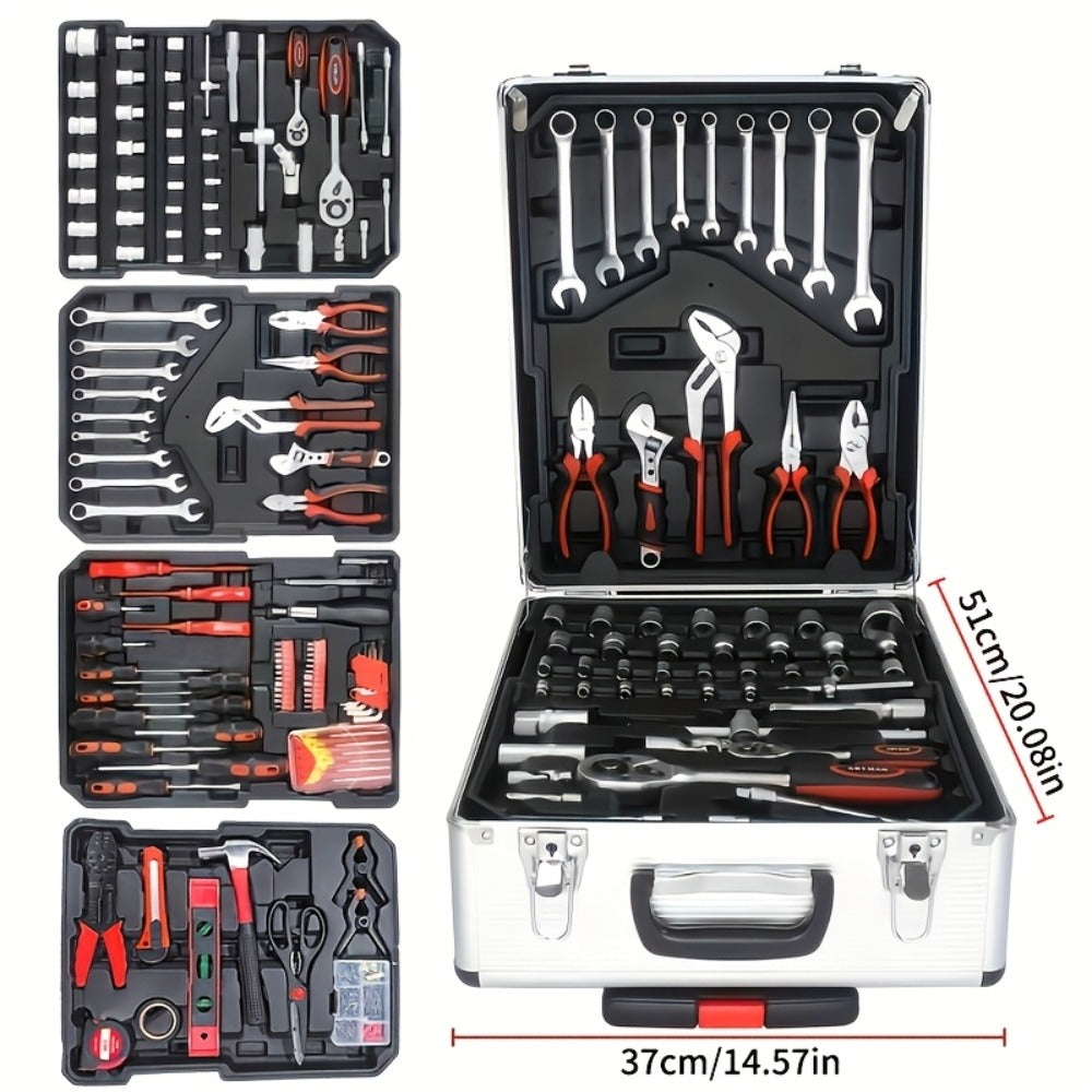 Impact Socket Set 53/54/194/518PCS ¨C 3/8¡± Drive CR-V Steel | Metric 8-22mm & Imperial 5/16¡±-3/4¡± | Complete Socket Kit for Car Repair, DIY & Mechanics | Best Gift for Men