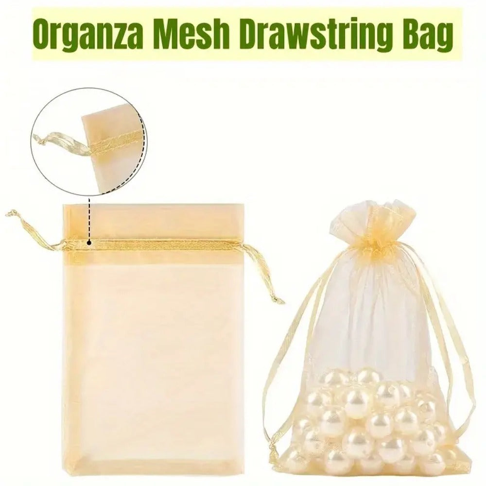 Organza Gift Bags 200pcs Drawstring Mesh Party Favor Bags Jewelry Pouches Wedding Christmas Candy Bags