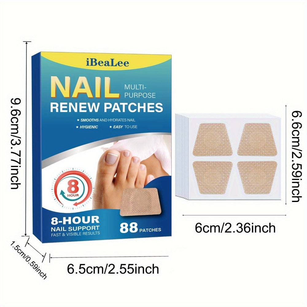 Nail Repair Patches 88Pcs ¨C Protective Nail Strengthening Stickers for Fragile, Thin, Cracked Toenails & Fingernails | Works for Men & Women, Easy Peel-and-Stick Nail Care Treatment