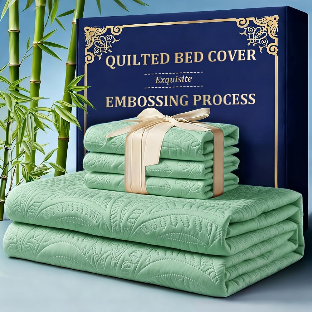 Quilt Coverlet Set 2-3 Piece Lightweight Microfiber Bedspread Coin Pattern Soft Skin-Friendly Anti-Allergy Machine Washable Twin Full Queen King