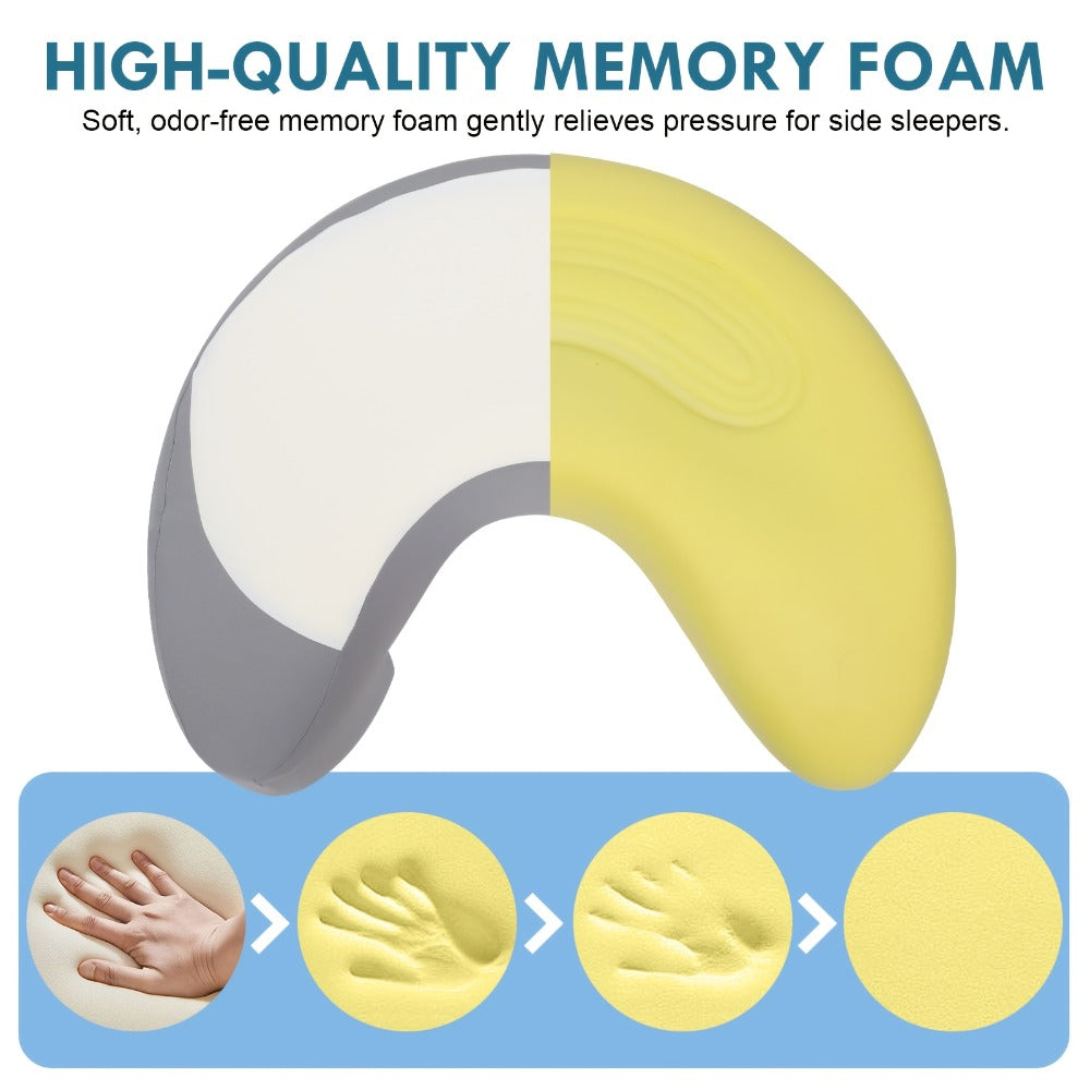 Ergonomic Cervical Pillow C-Shaped Neck Support Side Back Sleepers