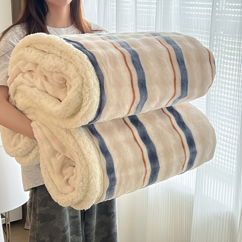 400-450gsm Heavyweight Flannel Blanket ¨C Thick Warm Woven Throw for Bed, Sofa & Bedroom, Machine Washable, 16 Patterns, 4 Sizes