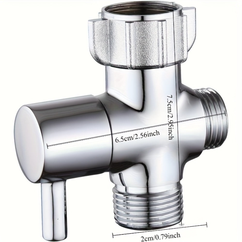 Toilet T-Adapter Diverter Valve with Shutoff - 304 Stainless Steel G7/8 American Thread, Chrome Finish, O-Ring & Mesh Filter Included, No Electricity Required, Universal Toilet Accessory