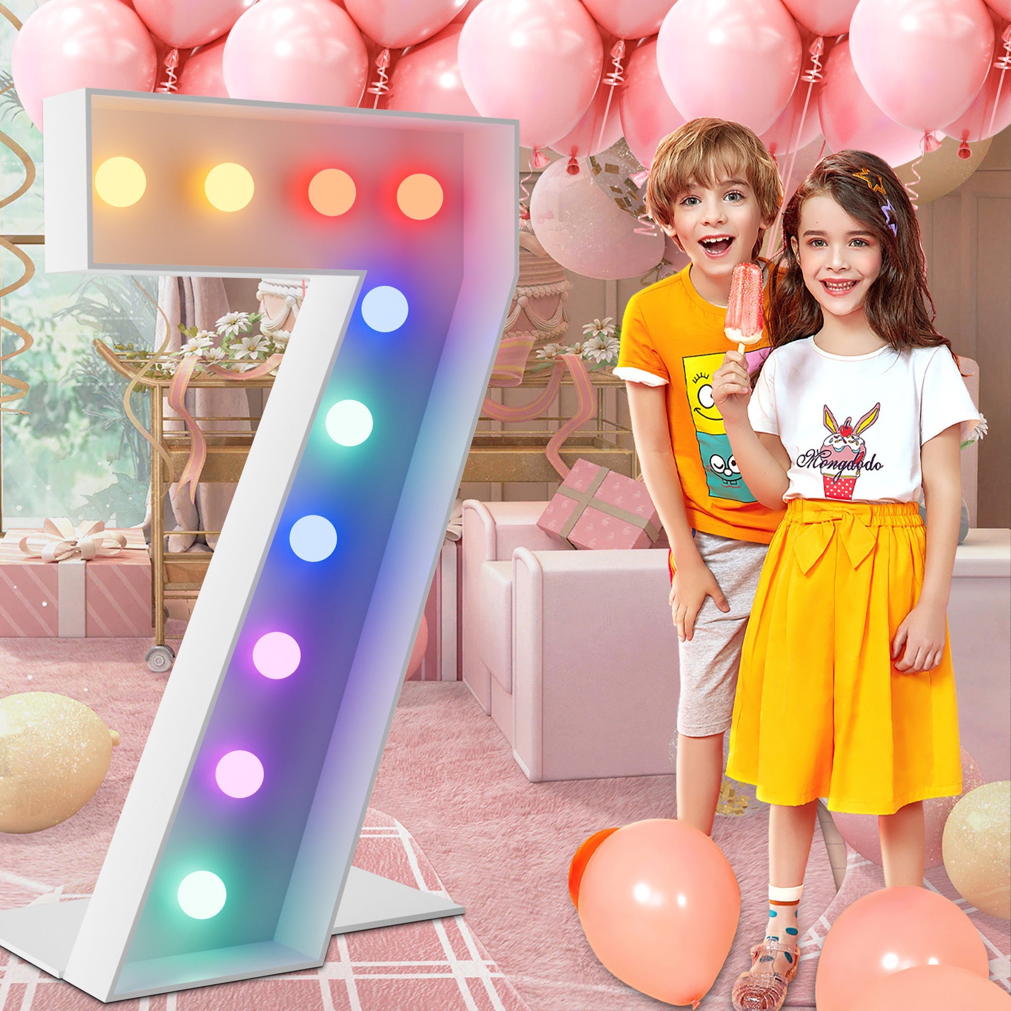 Marquee Number Lights 4 Feet Tall LED Light Up Numbers 0-9 20 for Birthday Party Anniversary Graduation Decoration 11 Colors 3 Flash Modes Foam Board String Lights Included