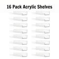 Acrylic Floating Wall Shelves - Clear Display Shelf Organizer for Bathroom, Bedroom, Living Room & Kitchen, 15x4 Inch Wall Mounted Storage Bookshelf, Set of 4/8/16 Pack Room Decor