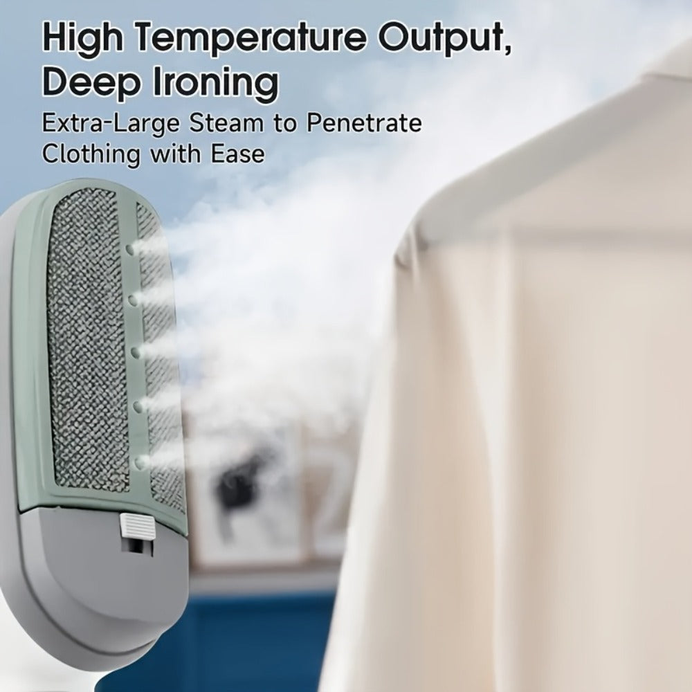 Garment Steamer Handheld Steam Iron Portable Wrinkle Remover Horizontal Vertical Steam Dry Ironing Efficient Heating for Home Office Travel Clothes Green