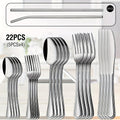 Stainless Steel Flatware Cutlery Set ¨C Mirror Polished, Dishwasher Safe, Silver & Black Options, Service for 4 / 8 / 12 ¨C Kitchen Utensil Set for Home, Restaurant & Wedding Gift