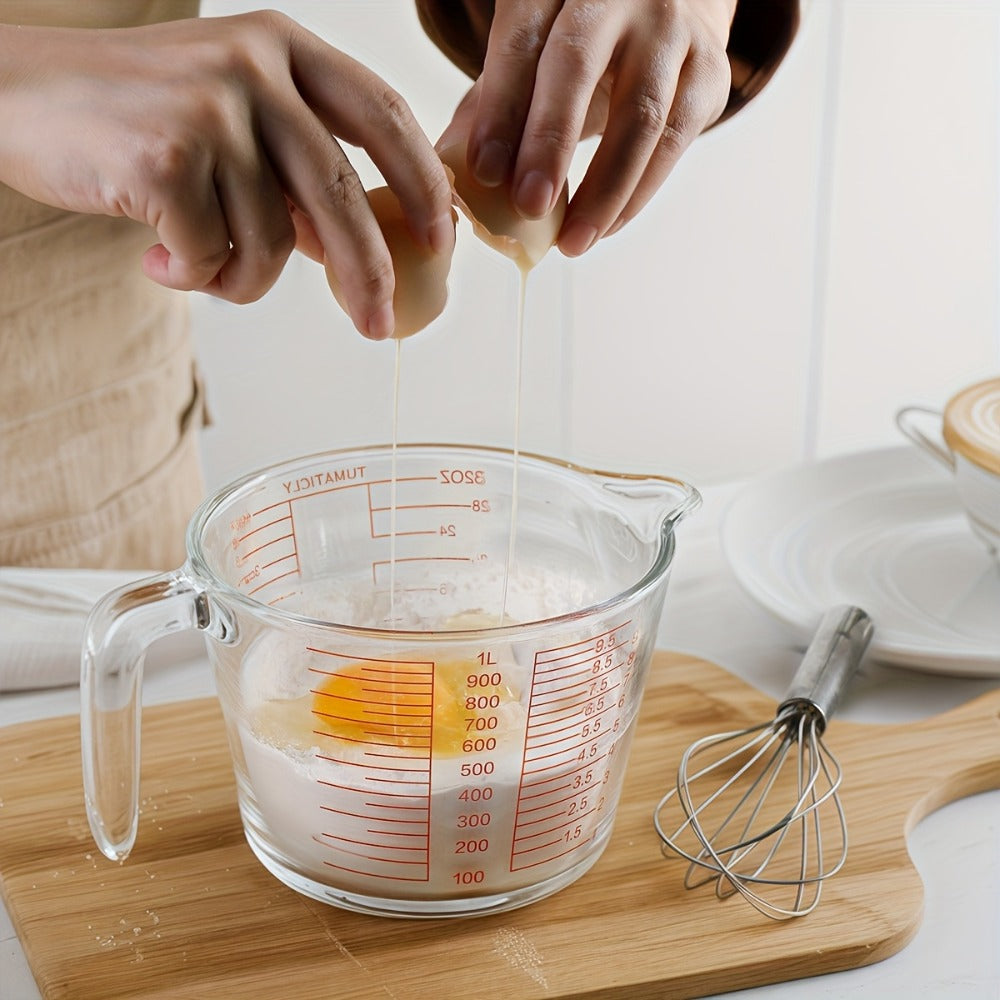 Glass Measuring Cups Set 1/3pcs Tempered Glass 11.83oz 16.91oz 33.81oz Transparent with Handle Dishwasher Microwave Freezer Oven Safe