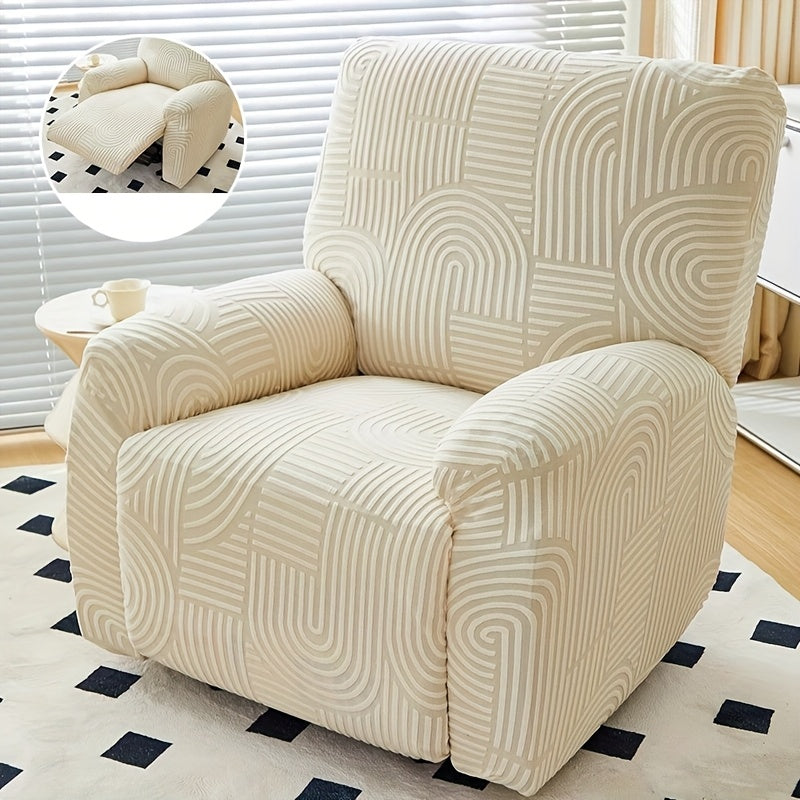 Recliner Chair Cover Elastic Jacquard Single Seat Armchair Slipcover Stretch Furniture Protector for Living Room Bedroom Office Relaxing Reclining Chair Sofa Cover Multiple Colors