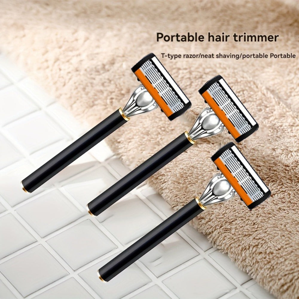 Safety Razor Set with Replacement Blades ¨C Anti-Slip Metal Handle, Contour Fitting, Fully Washable Shaving Kit for Men | 24 or 36 Blades