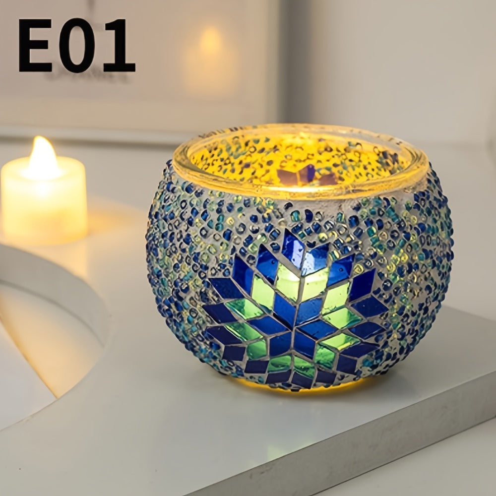 DIY Turkish Moroccan Mosaic Lamp Kit Handmade Glass Metal Brass Dimmable Bohemian Table Light for Bedroom Living Room Office Vintage Boho Decor Gift Multiple Colors 3-Color Adjustable Option